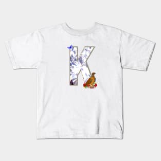 Name Initial Letter K and Dove Kids T-Shirt